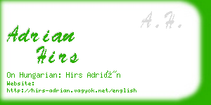 adrian hirs business card